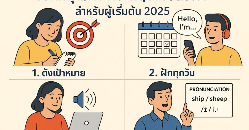 วิธีฝึกพูดภาษาอังกฤษด้วยตัวเอง สำหรับผู้เริ่มต้น 2025