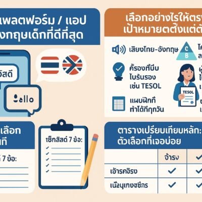 แพลตฟอร์ม / แอป เรียนอังกฤษเด็กที่ดีที่สุด เสียงไทย-อังกฤษ ใช้ง่าย