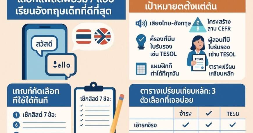 แพลตฟอร์ม / แอป เรียนอังกฤษเด็กที่ดีที่สุด เสียงไทย-อังกฤษ ใช้ง่าย