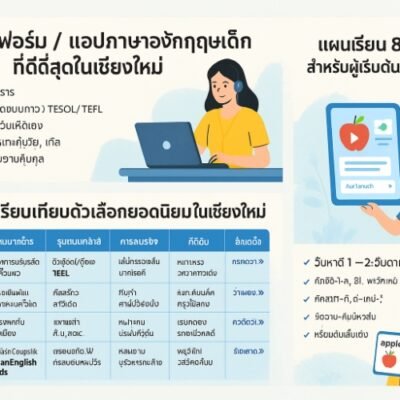 แพลตฟอร์ม / แอปภาษาอังกฤษเด็กที่ดีที่สุดในเชียงใหม่ พร้อมรีวิว