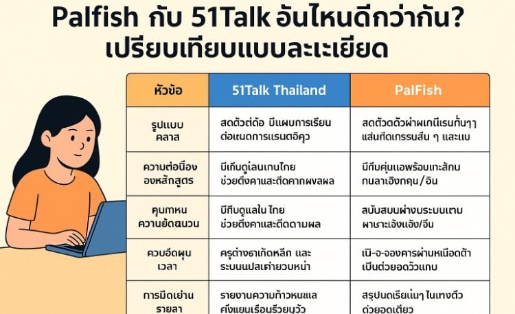 Palfish กับ 51Talk อันไหนดีกว่ากัน? เปรียบเทียบแบบละเอียด