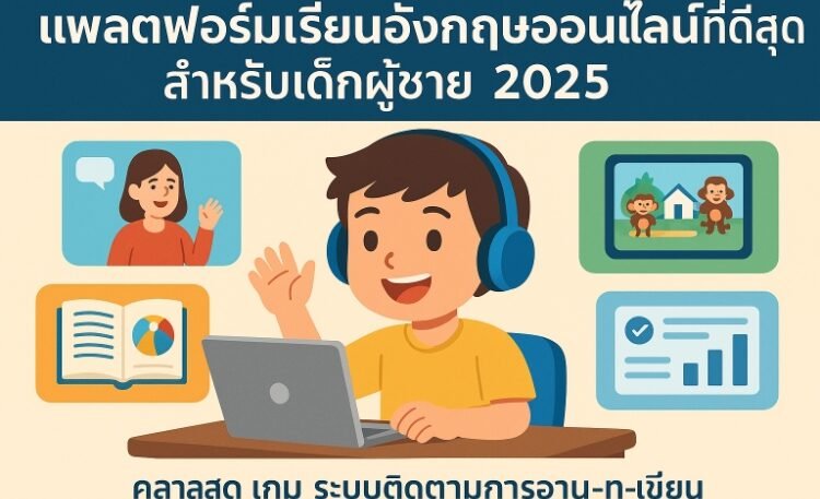 แพลตฟอร์มเรียนอังกฤษออนไลน์ที่ดีที่สุดสำหรับเด็กผู้ชาย 2025 รีวิวเต็ม