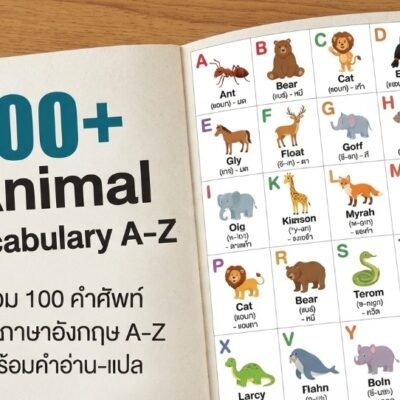 รวม 100 คำศัพท์ สัตว์ภาษาอังกฤษ A-Z พร้อมคำอ่าน-แปล