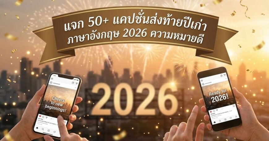 แจก 50+ แคปชั่นส่งท้ายปีเก่า ภาษาอังกฤษ 2026 ความหมายดี