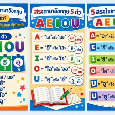 สรุป สระภาษาอังกฤษ มีกี่ตัว เทียบเสียงไทย อ่านง่าย เข้าใจเลย